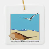 Assateague Island, MD Horseshoe Crab Seagull Beach Keramikornament (Vorderseite)