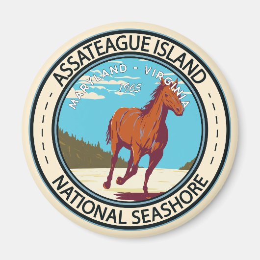 Assateague Island National Seashore Abzeichen Magnet (Vorne)