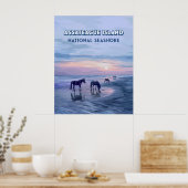 Assateague Island National Seashore Pferde Vintag Poster (Küche)