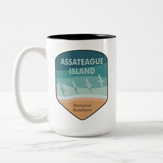 Assateague Island National Seashore Seagulas Zweifarbige Tasse (Links)