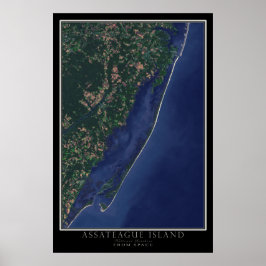 Assateague Island National Seashway from Space Poster