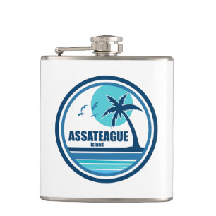 Assateague Island Palm Tree Birds Flachmann