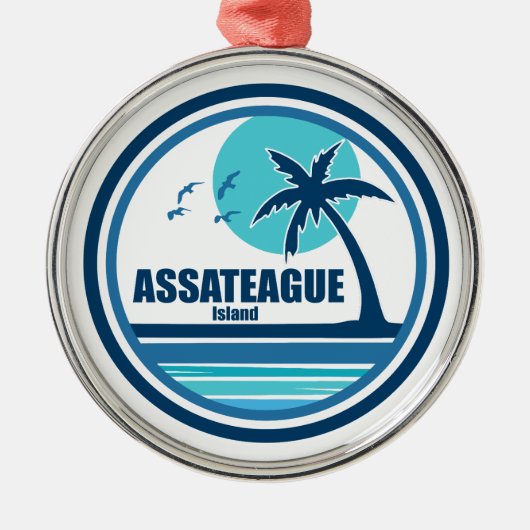 Assateague Island Palm Tree Birds Ornament Aus Metall (Vorne)