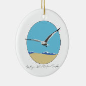 Assateague Island Sea Gull over Beach Keramik Ornament (Rechts)