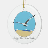 Assateague Island Sea Gull over Beach Keramik Ornament (Links)