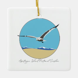 Assateague Island Sea Gull over Beach Keramikornament