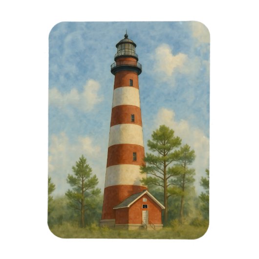 Assateague Leuchtturm Aquarell Magnet (Vertikal)