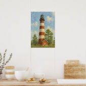 Assateague Leuchtturm Aquarell Poster (Küche)