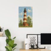 Assateague Leuchtturm Aquarell Poster (Heimbüro)