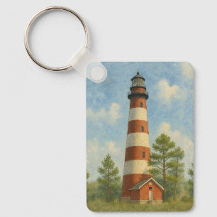 Assateague Leuchtturm Aquarell Schlüsselanhänger