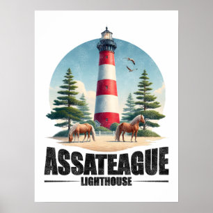 Assateague Leuchtturm Vintage Poster