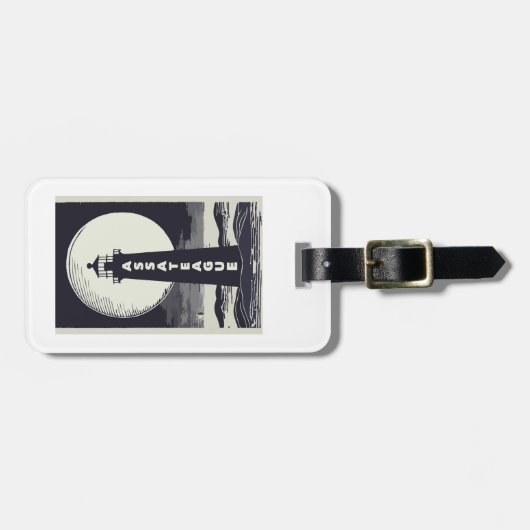 Assateague Lighthouse Virginia Moon Gepäckanhänger (Vorderseite horizontal)