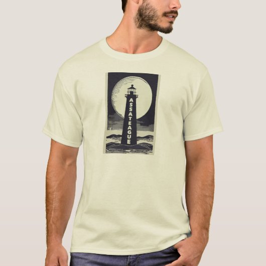 Assateague Lighthouse Virginia Moon T-Shirt (Vorderseite)