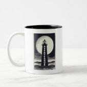 Assateague Lighthouse Virginia Moon Zweifarbige Tasse (Links)
