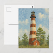 Assateague Lighthouse Watercolor Postkarte (Vorne/Hinten)