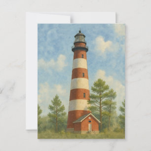 Assateague Lighthouse Watercolor Postkarte