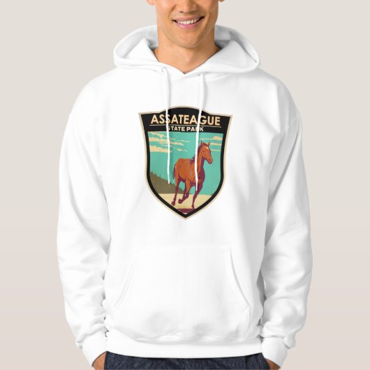 Assateague Staat Park Maryland Abzeichen Hoodie (Vorderseite)
