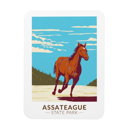 Assateague Staat Park Maryland Abzeichen Magnet (Vertikal)