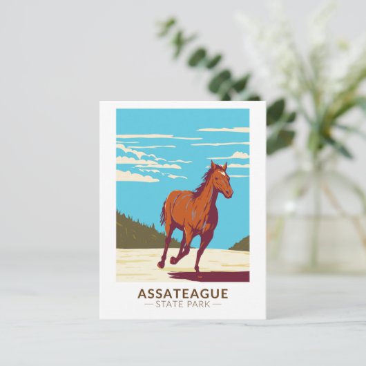 Assateague Staat Park Maryland Abzeichen Postkarte (Stehend Vorderseite)