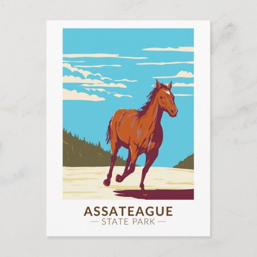 Assateague Staat Park Maryland Abzeichen Postkarte (Vorderseite)