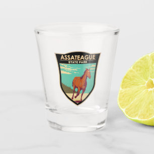 Assateague Staat Park Maryland Abzeichen Schnapsglas