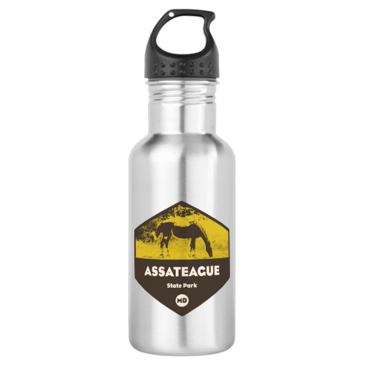 Assateague Staat Park Maryland Edelstahlflasche (Vorderseite)