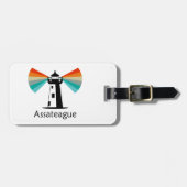 Assateague Virginia Leuchtturm Regenbogen Gepäckanhänger (Vorderseite horizontal)