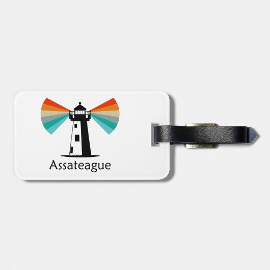 Assateague Virginia Leuchtturm Regenbogen Gepäckanhänger (Rückseite horizontal)