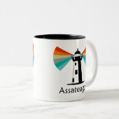 Assateague Virginia Lighthouse Rainbow Zweifarbige Tasse (VorderseiteRechts)