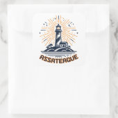 Assateague Virginia Lighthouse Sunrise Quadratischer Aufkleber (Tasche)