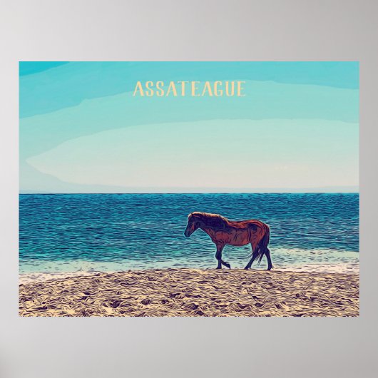 Assateague Wild Horse Beach Poster (Vorne)