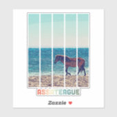 Assateague Wild Horse Beach Sticker (Blatt)