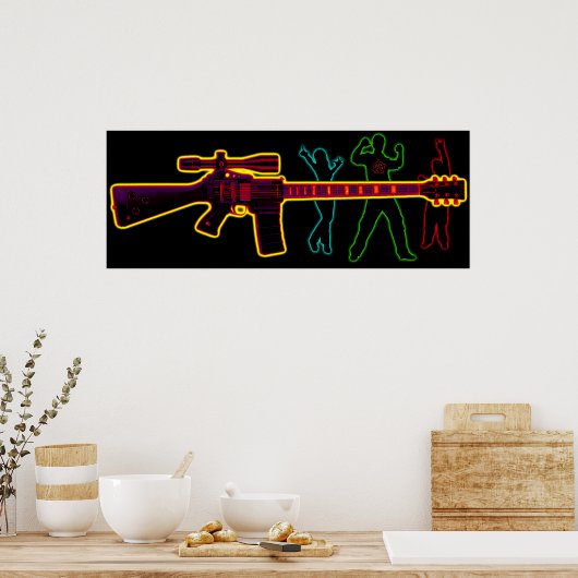 Assault Guitar Blacklight Poster (Küche)