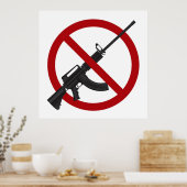 Assault Rifle AR15 Gun Ban Symbol Poster (Küche)
