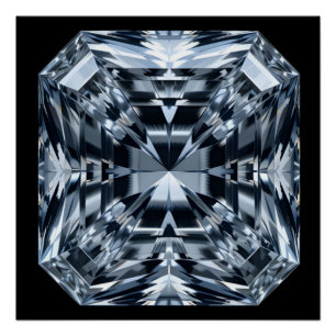 Asscher-Cut Diamond Macro - Spiegelhalle Poster