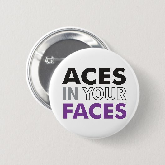 Asse in Ihrem Gesichts-Knopf Button (Vorne & Hinten)