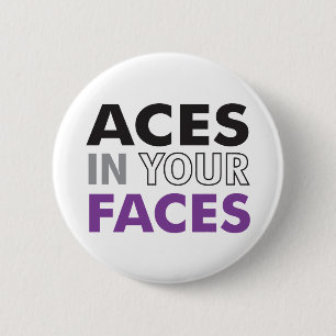 Asse in Ihrem Gesichts-Knopf Button