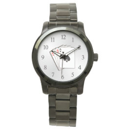 Asse mit schwarzen Zahlen Armbanduhr