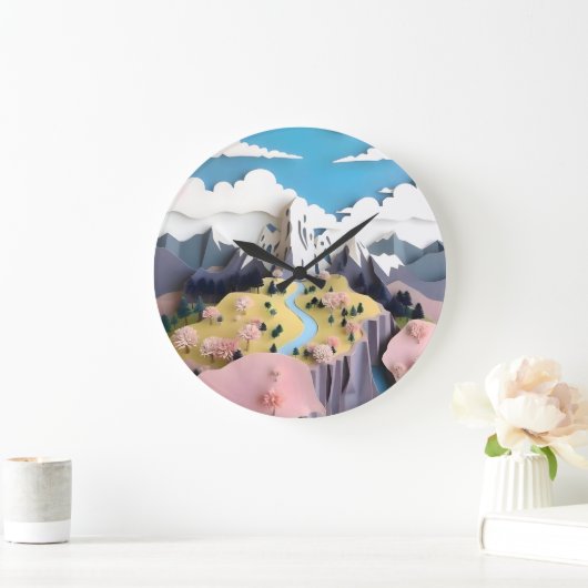 Assemblage Pastel Valley Große Wanduhr (Zuhause)