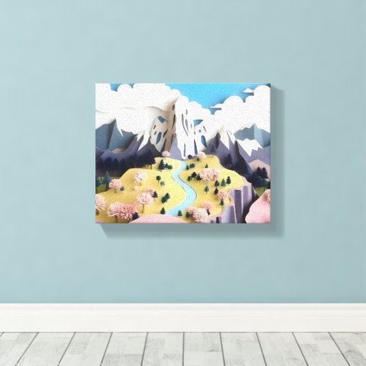 Assemblage Pastel Valley Leinwanddruck (Insitu (Holzboden))