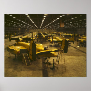 Assembling B-25 Bombers Poster