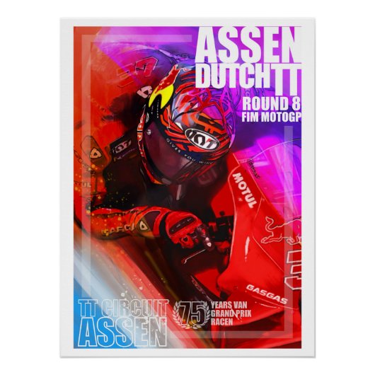 Assen, holländisches Poster von Murraymoto (Vorderseite)
