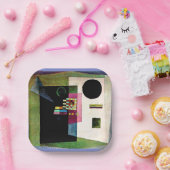 Asserting, abstract painting by Kandinsky, Pappteller (Party)