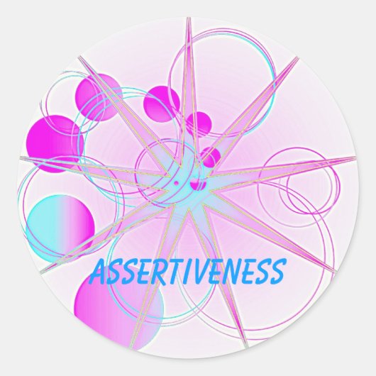 Assertivität (Aufkleber mit Tugend) Runder Aufkleber (Vorderseite)