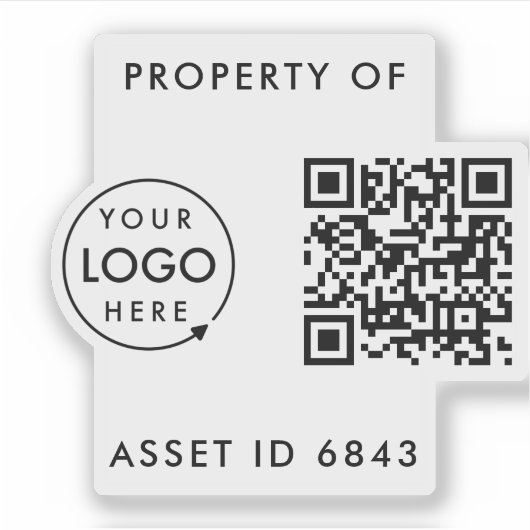 Asset-ID-Eigenschaft des QR-Code-Firmenlogos Aufkleber (Vorderseite)