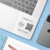 Asset-ID-Eigenschaft des QR-Code-Firmenlogos Aufkleber (Laptop mit iPhone)