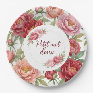 Assiettes en carton florales pivoine – Décoration  Pappteller