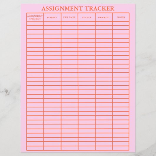 Assignment Tracker for Students Practice Stylish (Vorderseite)