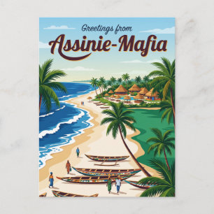 Assinie-Mafia Beach Elfenbeinküste Postkarte