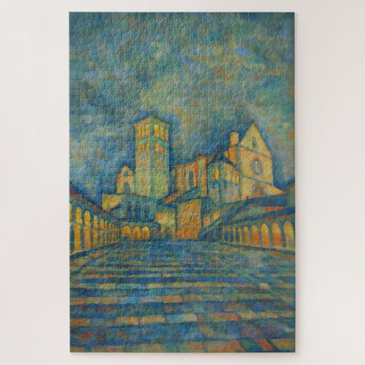 Assisi-Basilika Cezanne-Stil Kunstpuzzle Puzzle (Vertikal)